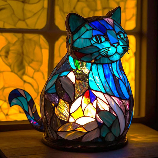 Nala | Magiczna lampa kotów z kolorowego szkła