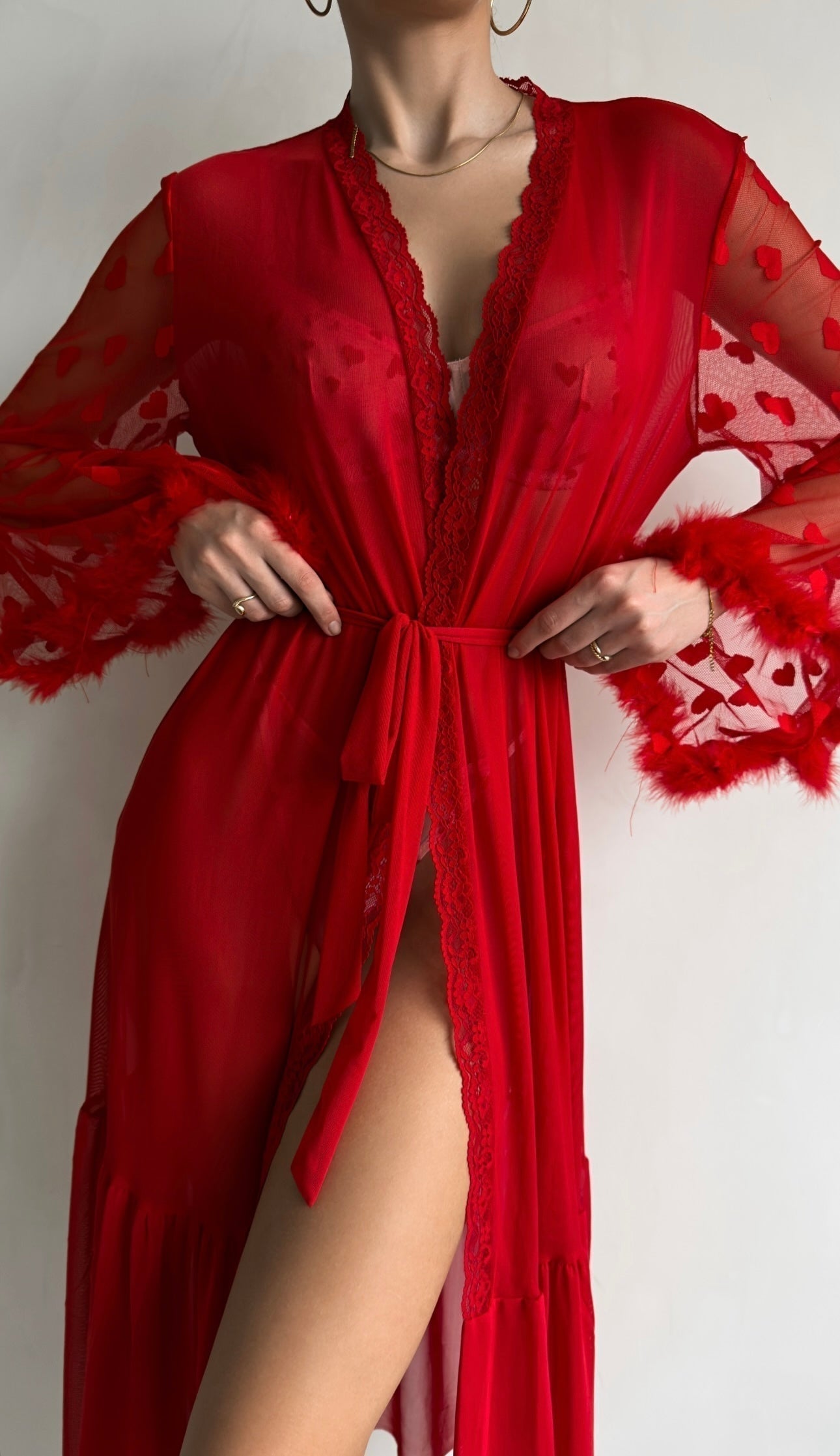 Keira™ | Átlátszó Csipke Kimono