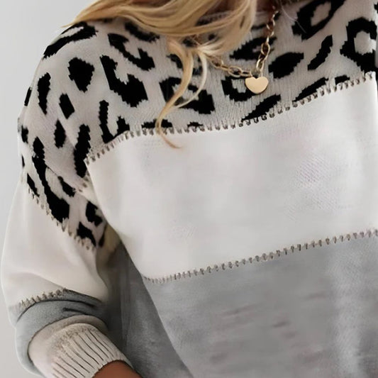 Cheyenne | Luźny sweter z wzorem w panterkę
