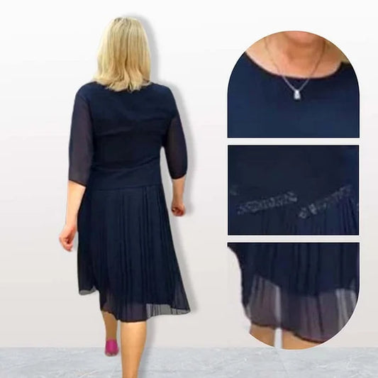 Aura - Elegancka plisowana zwiewna sukienka damska